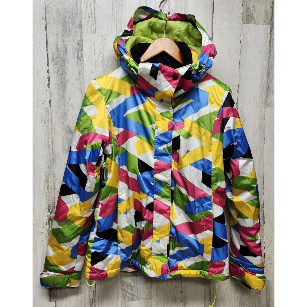 Cinmerlin Jacket Women S Geometric Colorful Windproof Waterproof Snowboarding